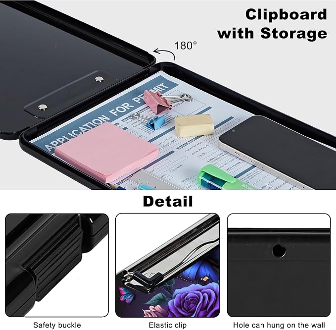 Plastic Storage Clipboard with Low Profile Clip, Heavy Duty Foldable, Coaches - Image 3