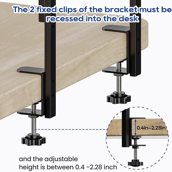 ART-GIFTREE Clamp On Desk Shelf 2-Tier, 16.5 in Wood Shelving Unit - Image 6