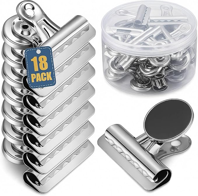 MorningRo 18 Pcs Metal Magnetic Clips Heavy Duty 2.2 Inch Whiteboard by Unknown