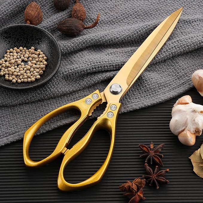 Large Ribbon Cutting Scissors, Heavy duty gold stainless steel scissors - Image 2