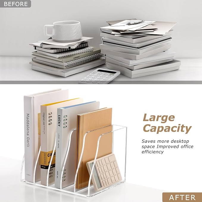 SANRUI Acrylic Magazine File Holder Desk Organizer, Folder Rack Binder - Image 7