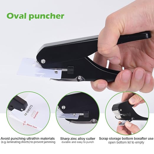Heavy-Duty Slot Punch, Handheld Badge Hole Puncher, All Metal ID Card Puncher - Image 4
