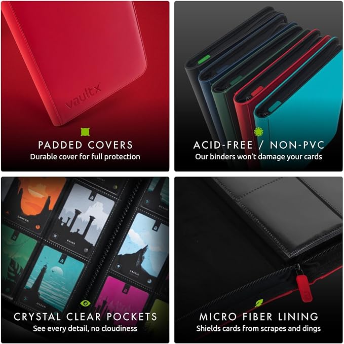 Vault X 12 Pocket Zip Binder, 480 Cards, Exo-Tec Material, 20 Side-Loading Pages - Image 5