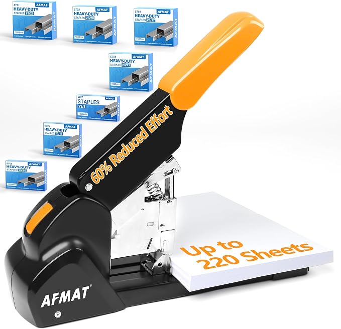AFMAT Heavy Duty Stapler 220 Sheets, Large Staplers by AFMAT