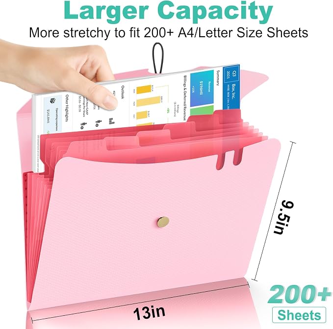 Sooez 7 Pocket Accordion File Organizer, Premium Expanding File Folder - Image 3