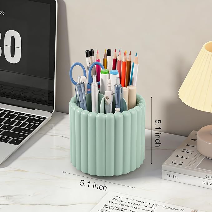 Anyoifax 360° Rotating Pen Holder 7 Slots Desk Organizer Removable Pencil Cup - Image 4