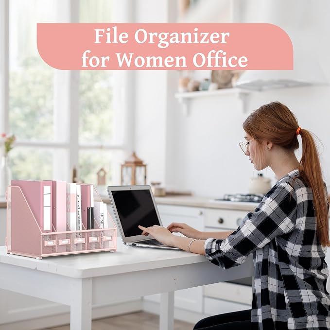 SUPEASY Desk Organizers Metal Desk Magazine File Holder - Image 7