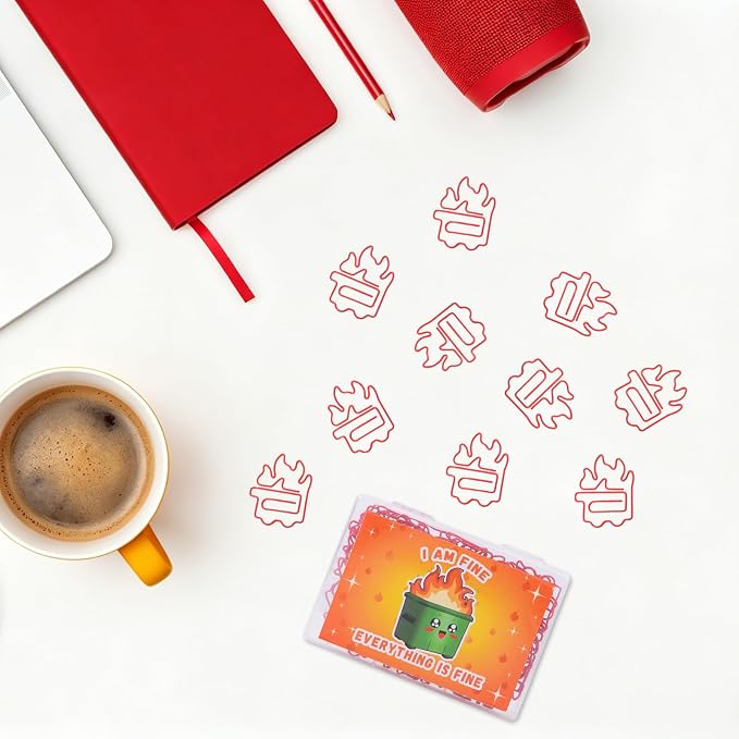 50 PCS Dumpster Fire Paper Clips, Cute Fire Desk Accessories, Funny Office - Image 3