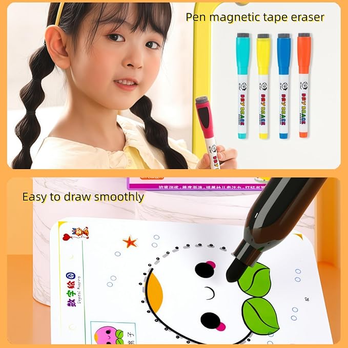 12 Colors Dry Erase Markers for Kids, Magnetic Whiteboard Pens - Image 7