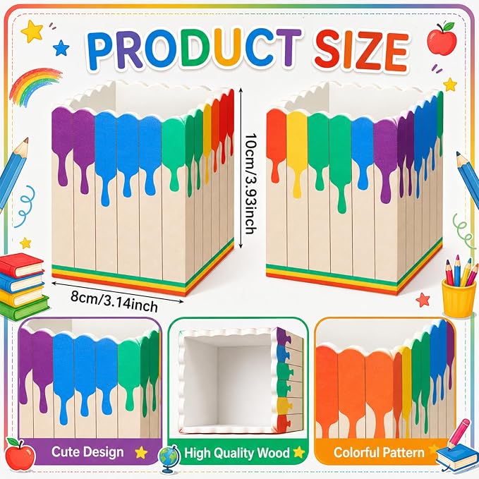Sherr 2 Pcs Wood Pencil Holder Pen Holder - Image 2