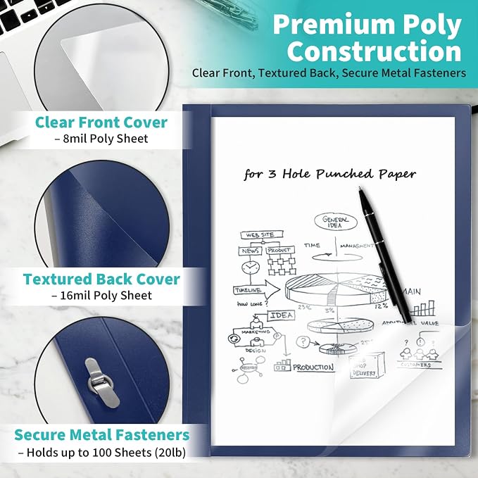 Binditek 30 Pack Clear Front Report Covers - Image 3