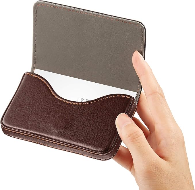 Outus 2 Pcs Business Card Holder, PU Leather Business Card Case Pocket Wallet - Image 5