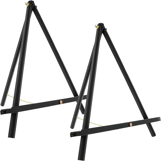 U.S. Art Supply 20" Black Wood Tabletop Easel by USArtSupply