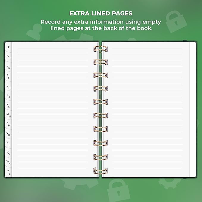 Clever Fox Password Book Spiral – Mini Internet Address & Password Organizer - Image 6