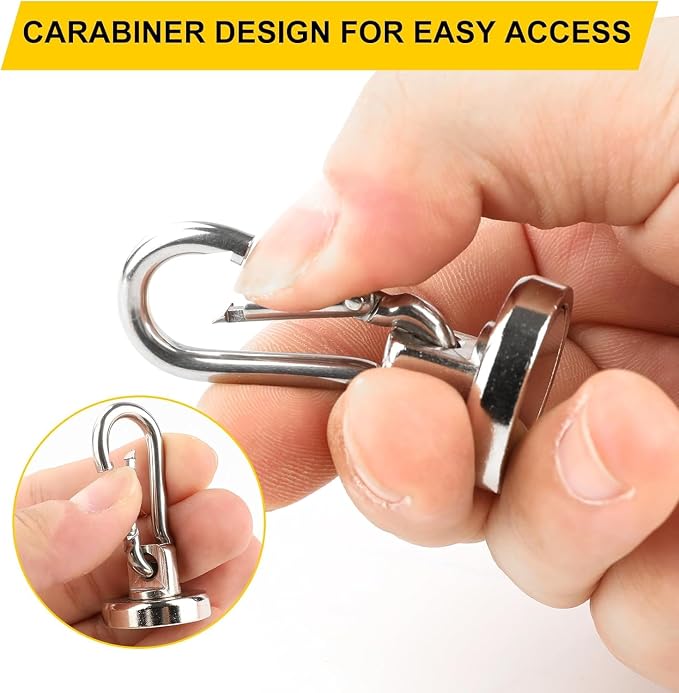 DIYMAG Magnetic Hooks, 15 Pack 70LBS Heavy Duty Neodymium Magnet Hooks | Swivel - Image 5