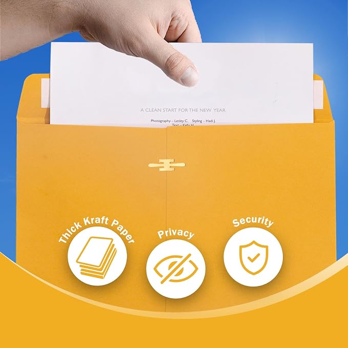 Geofun 100 Pack 12x15.5 Inch Clasp Envelopes, Large Manila Envelopes - Image 4