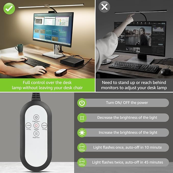 ShineTech LED Desk Lamp for Home Office, 3000K Warm White Double Head Architect - Image 5