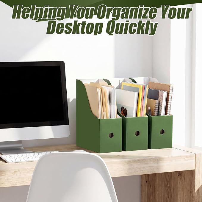 Thenshop 24 Pcs Cardboard Magazine File Holder Organizer, Desk File Organizer - Image 5