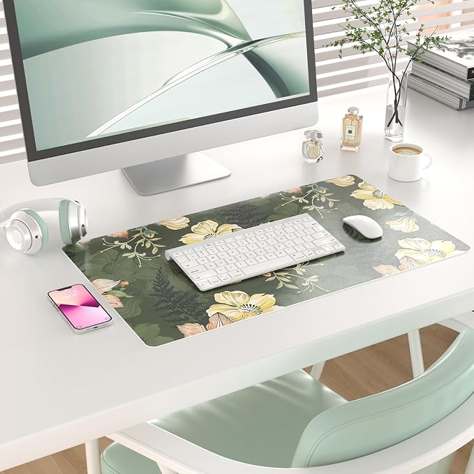 Colorful Star Large Mouse Pad, PU Leather Waterproof Desk Mat, Computer Gaming - Image 2