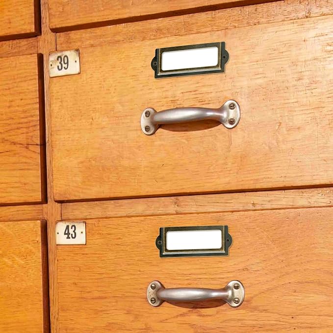 Antique Label Holder, 3.3 Inch, Office File Cabinet Shelves Drawer, Name Card - Image 7