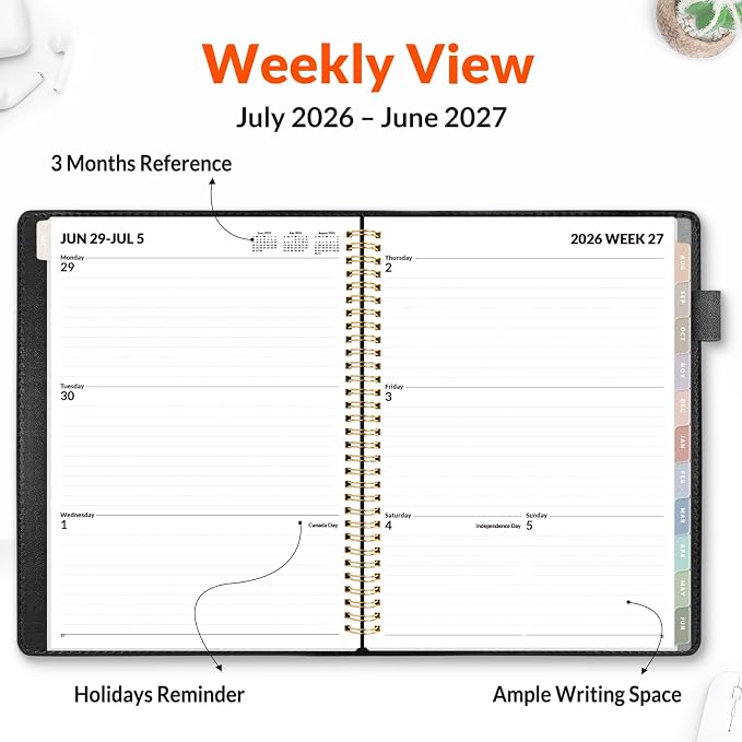 SUNEE 2026-2027 Weekly & Monthly Planner 9"x11.2" - Image 3