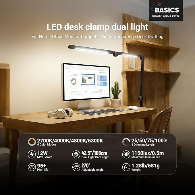 NEEWRE Basics 12W 42.5" Clip On LED Lamp - Image 2