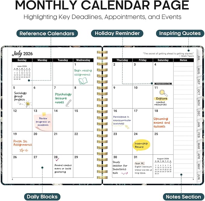 Planner 2026-2027, Academic Year Monthly and Weekly Calendar Planner, Jul 2026 - Image 2