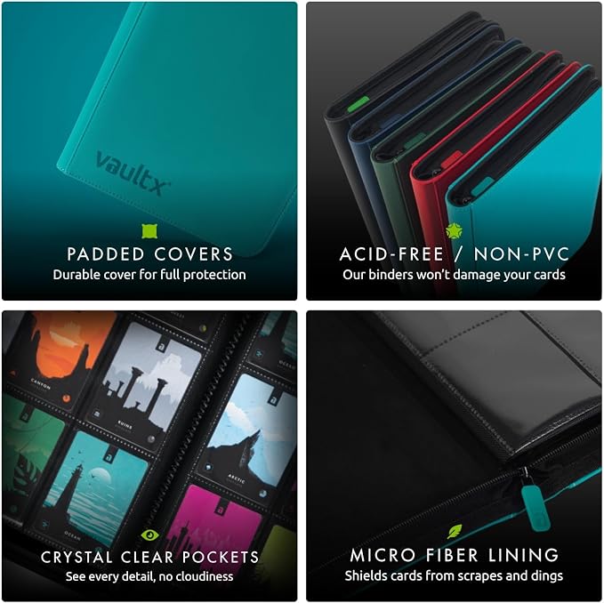 Vault X 12 Pocket Zip Binder, 480 Cards, Exo-Tec Material, 20 Side-Loading Pages - Image 5
