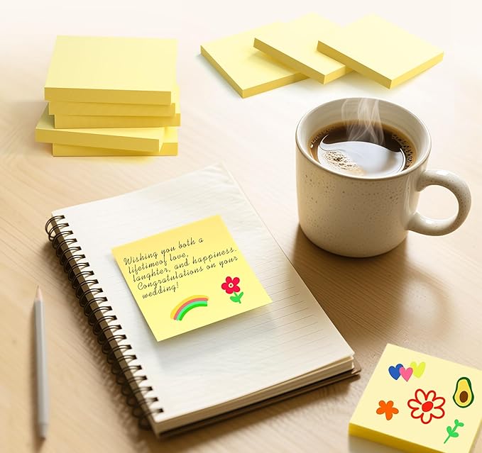 2 x 1.5in Sticky Notes Mini, Yellow Sticky Notes,1600pcs Notes Pads Small Memo Pads,100 Sheets/Pad Strong Self-Stick Pads, Bulk Tiny Pads Easy to Post Notes for Home, Meeting(16Pack)-DeskLoop Office