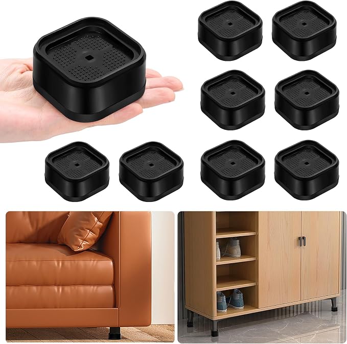 shouwuhho 8 Pack Furniture Risers Adjustable Bed Risers Heavy Duty Lifts Height by EnjoyLifeEnjoyHappiness