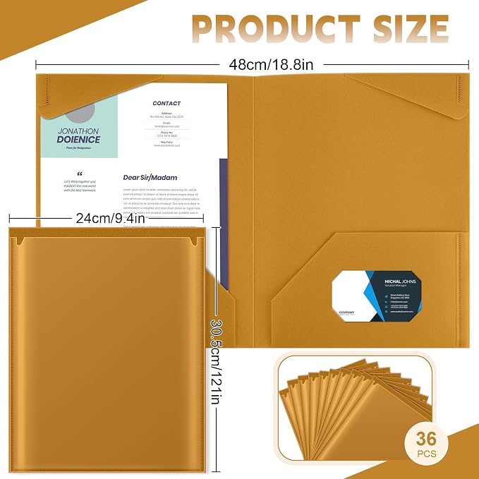 Henoyso 36 Pack Brown Plastic Folders - Image 2
