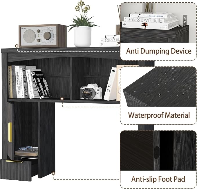 Desk Hutch Shelf, Desktop Shelf Organizer 37 inch Wide Desktop Bookshelf 2-Tier - Image 5
