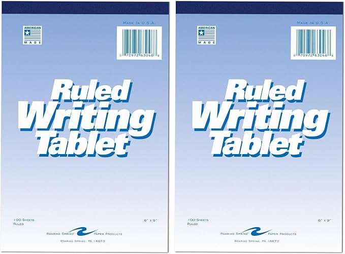 ROARING SPRING Paper Products Writing Tablet, 6 x 9 Inches, 100 Sheets by RoaringSpringPaperProducts