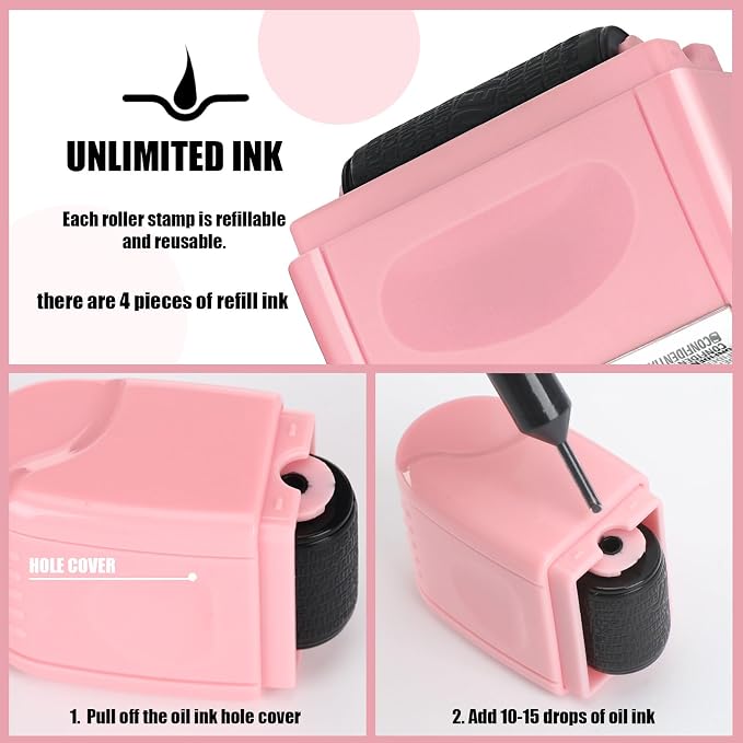 Nezyo 2 Pack Identity Protection Roller Stamp Identity Theft, Confidential - Image 6