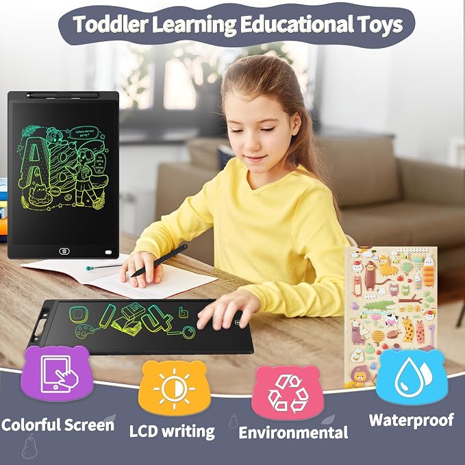 Genialba LCD Writing Board 12 Inches, Colourful Electronic Tablet, Portable - Image 3