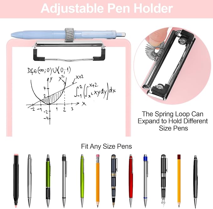 Meiikun Small Clipboard with Storage, A5 Clipboards with Pen Holder, Half - Image 3