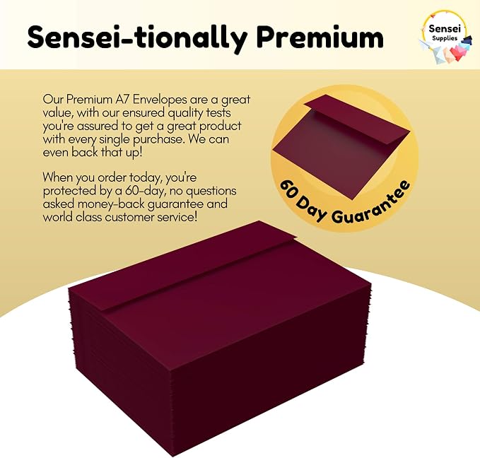 110 5x7 Burgundy Invitation Envelopes - Image 4
