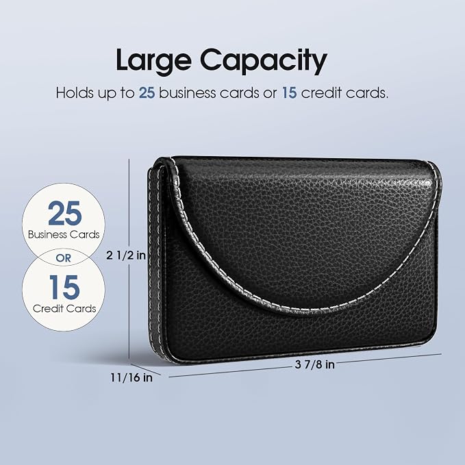 MaxGear Business Card Holder Case, PU Leather Business Card Case, Portable - Image 4
