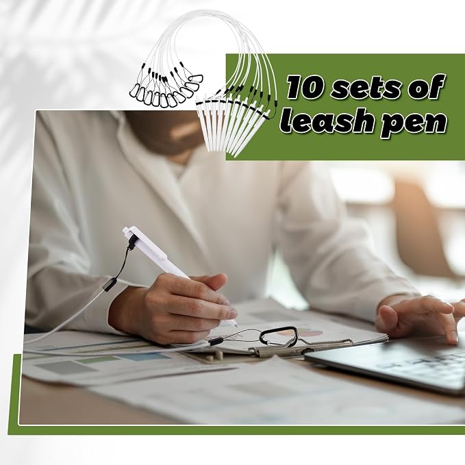 Lewtemi 10 Sets 24 Inch Pen Leash Pen Silicone Lanyard Holder - Image 6