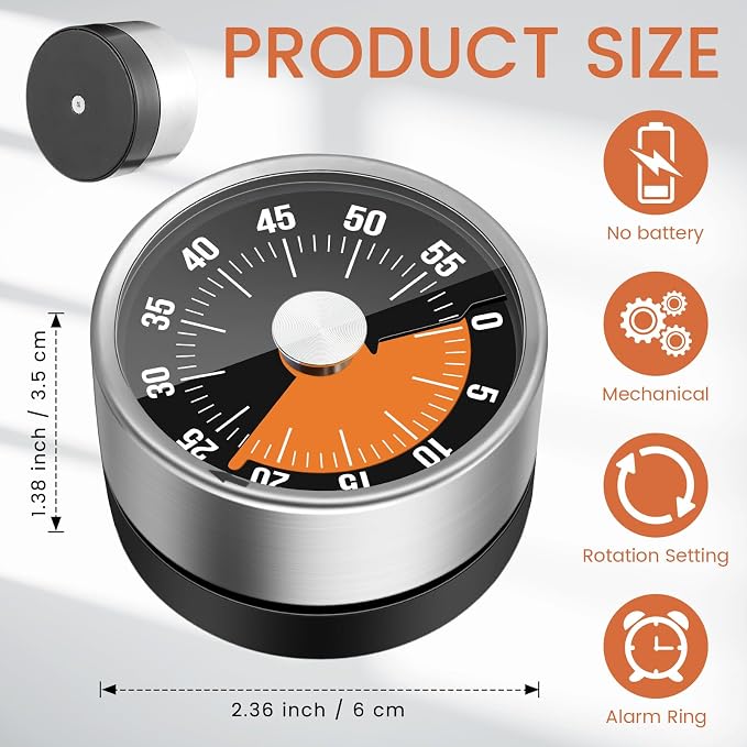 6 Pcs 60 Minute Visual Kitchen Timer Small Classroom Timers - Image 2