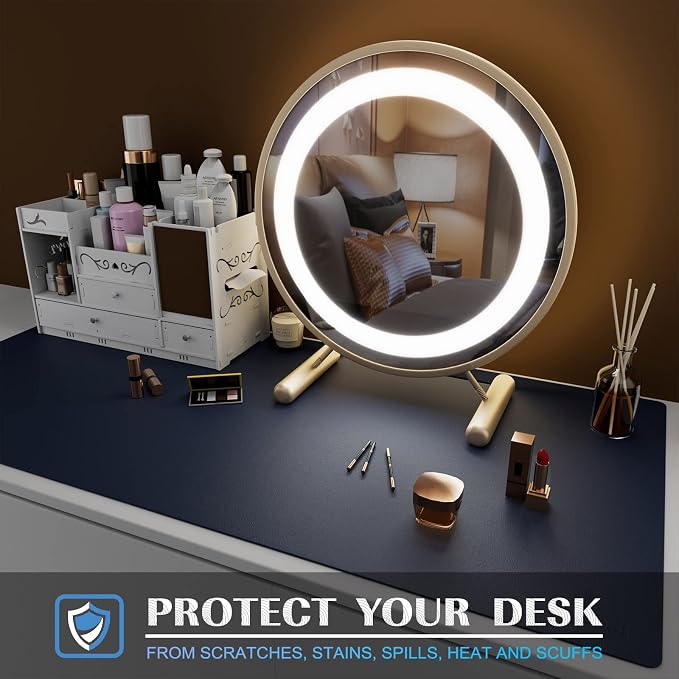 K KNODEL Small Office Leather Desk Mat, Mouse and Keyboard Pad, Computer and - Image 6