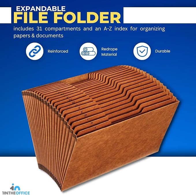 1InTheOffice Expanding File Folder Organizer, Accordion Folder - Image 2