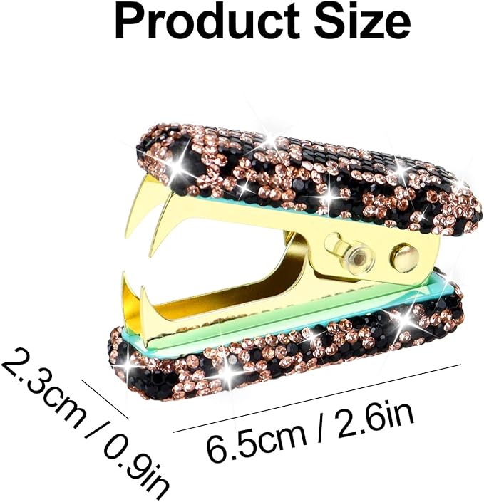 MultiBey Rhinestone Staple Remover, Handmade Bling Crystal Gold Cute Staple - Image 7
