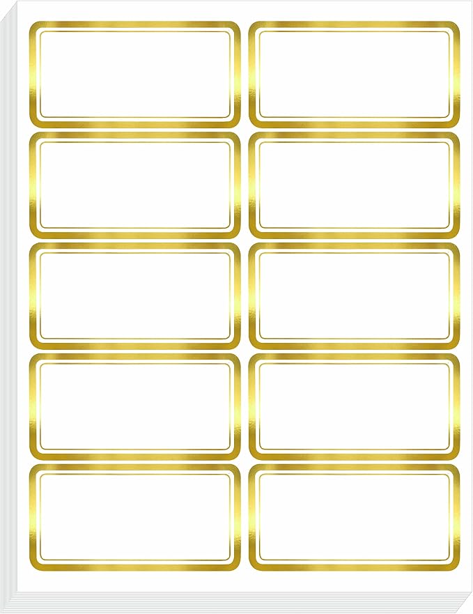 200 PCS Gold Metallic Name Labels, Blank Name Tag Stickers by Stickyourhappymoment