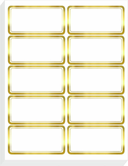 200 PCS Gold Metallic Name Labels, Blank Name Tag Stickers by Stickyourhappymoment