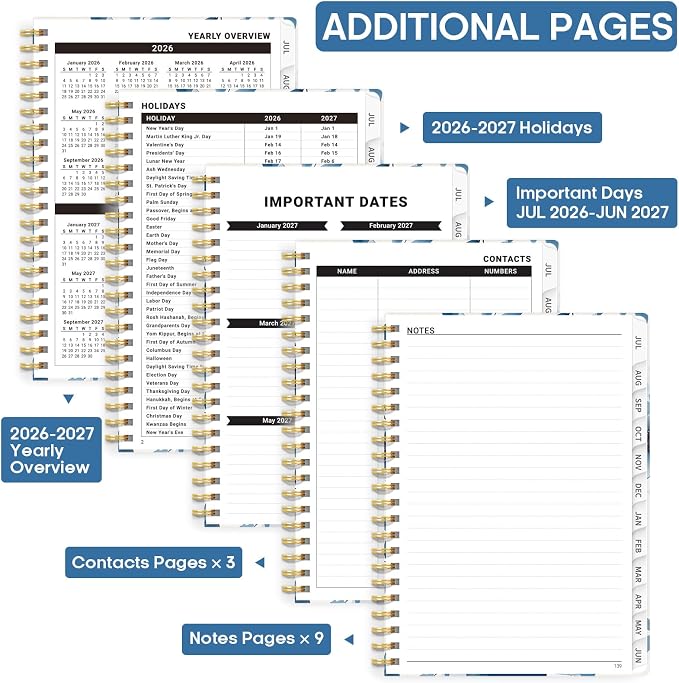 Academic Planner 2026-2027, Weekly and Monthly Calendar Book, July 2026 – June - Image 4