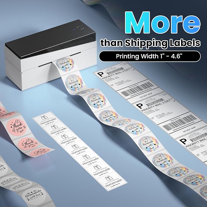 Bluetooth Shipping Label Printer 4x6, 249BT Thermal Label Printer for Small Business, Shipping Packages, Office, Home, Compatible with Amazon, Ebay, USPS-DeskLoop Office