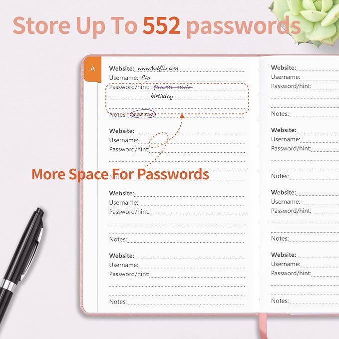 Password Book with Alphabetical Tabs, Password Keeper Book - Image 3