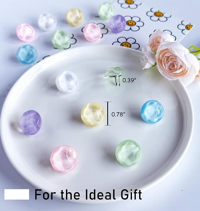 24Pcs Decorative Push Pins, Thumb Tacks, Bulletin Board Tacks, Cork Board Tacks - Image 4