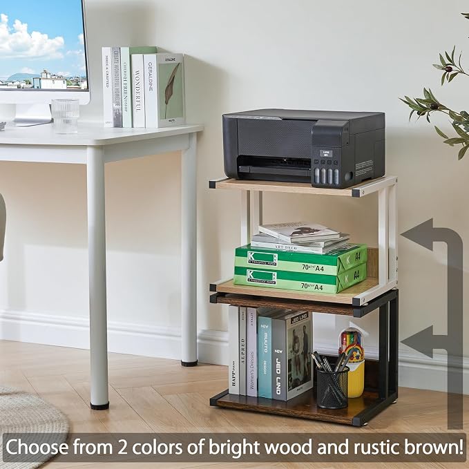 IBUYKE Under Desk Printer Stand, 2 Tier Printer Cart, Mobile Home Desktop - Image 7